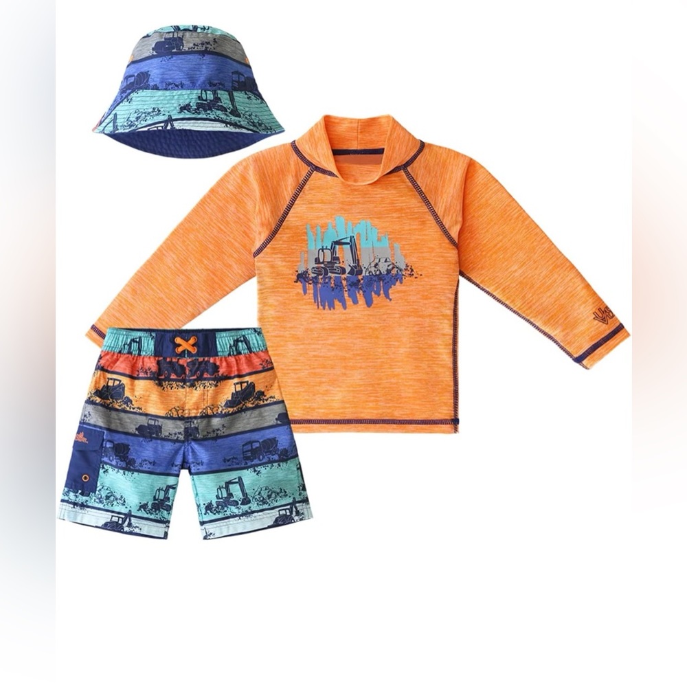 UV Skinz kids 3 pc UPF 50+ swimwear set with reversible hat
